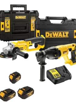 Dewalt DCH133NT Şarjlı Kırıcı Delici 2.6J+DCG412 Şarjlı Avuç Taşlama+3x 4AH Akü+1x Dolum Cihazı