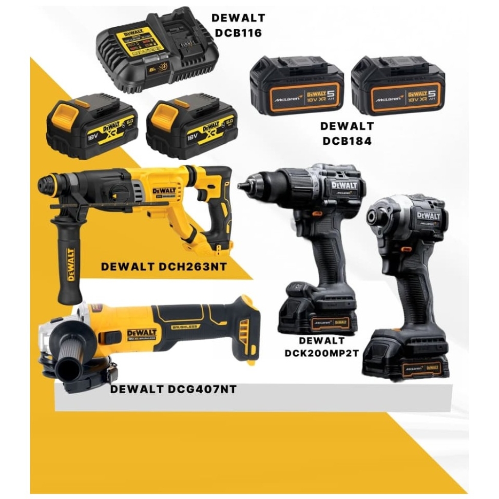 Dewalt SET-DCH263NT-DCG407NT-DCK200MP2T-DCB116-4 Adet 5 Ah Akü