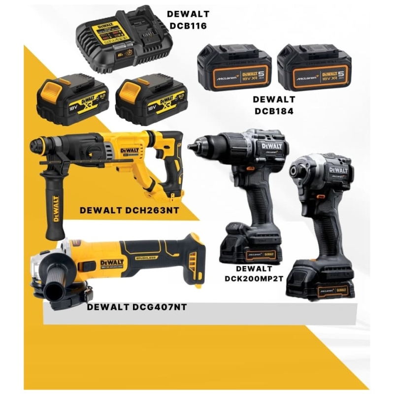 Dewalt SET-DCH263NT-DCG407NT-DCK200MP2T-DCB116-4 Adet 5 Ah Akü