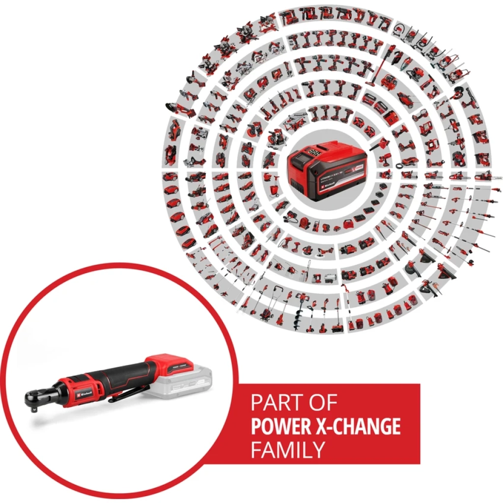 Einhell TE-RW 18/60 Li  - Solo, Akülü Cırcır Kol Somun Sıkma (Akü ve şarj cihazı dahil değildir) - 4514320