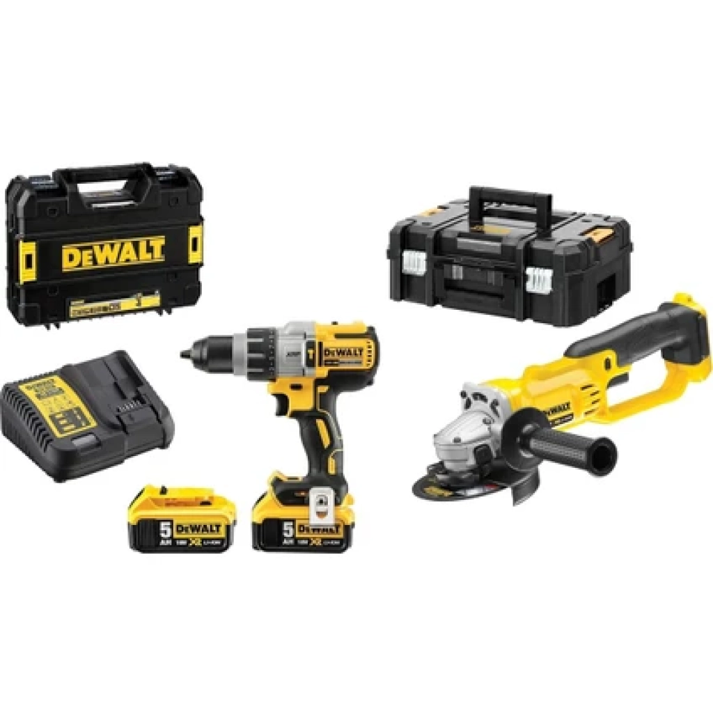 Dewalt DCD996NT + DCG412NT 2 Makine + 2 Adet 5 Amper Akü + 1 Şarj Cihazı Çantalı Set
