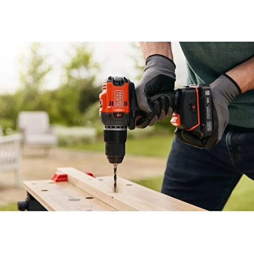 Black&decker BLD683D1XK-QW 18V Powerconnect™ Akülü Darbeli Matkap (Fırçasız, 1x 2,0AH Akü, 1A Şarj Cihazı ve Kit Kutusu Ile)