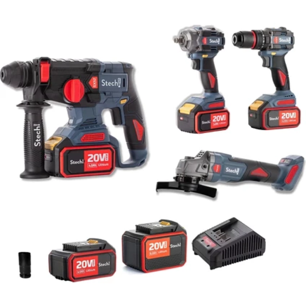 Stech-End 20V Akülü Vidalama Seti 4 'lü 2 Akü ile Hafif ve Taşınabilir Kullanım İçin Uygun SXS402