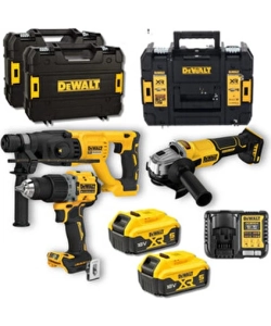 Dewalt DCD805 + DCH133 + DCG407 3’lü Set (2X5AH Xr Akü, Şarj Cihazı, Tstak Çantalı)