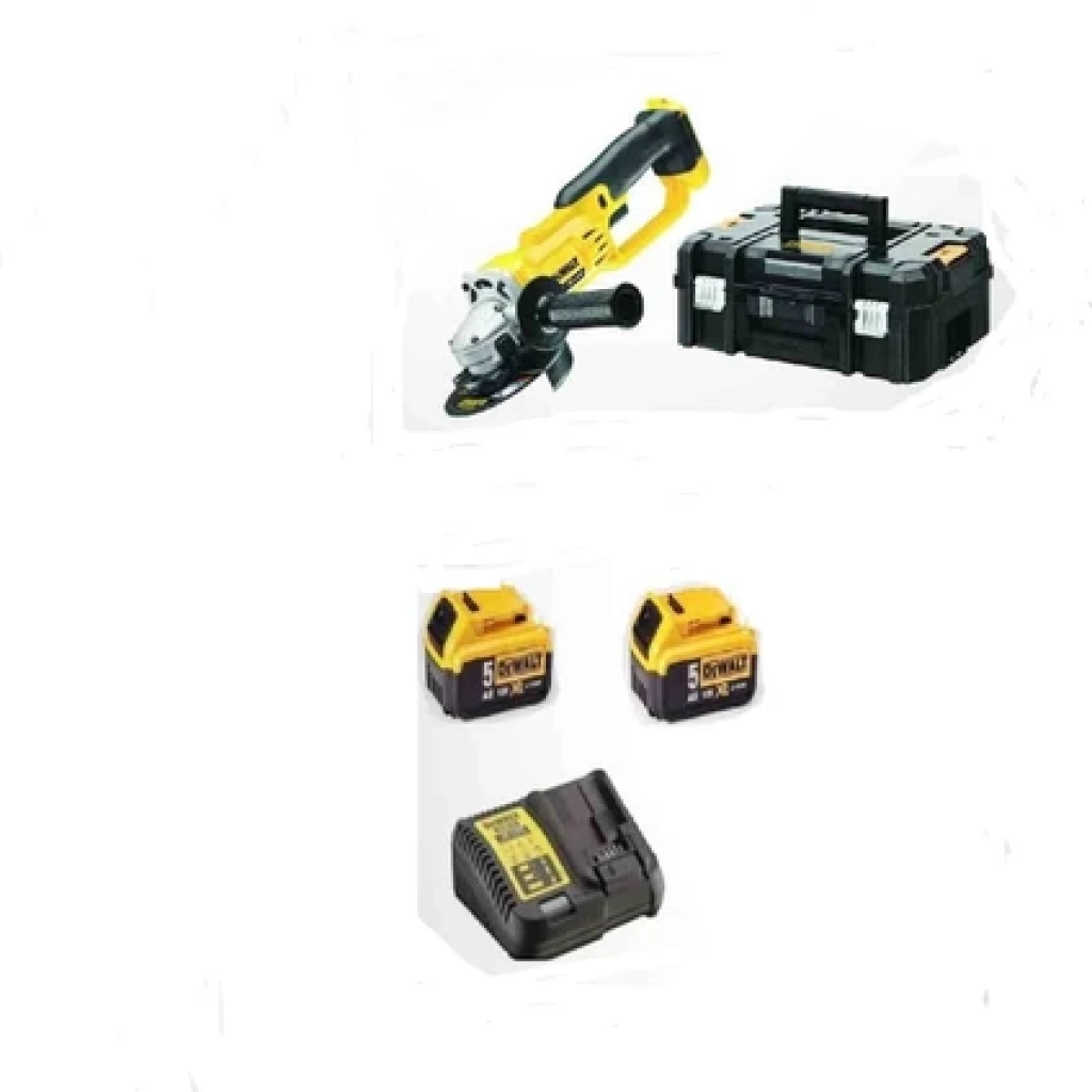 Dewalt DCG412NT Avuç İçi Taşlama ( 125 mm ) 2 Adet 5 Amper Akü 1 Adet Dolum Cihazı
