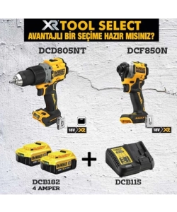 Dewalt DCD805NT (90 NM)+DCF850NT ( 200 Nm )+2x4 Ah Akü+ 1 Adetdolum Cihazı