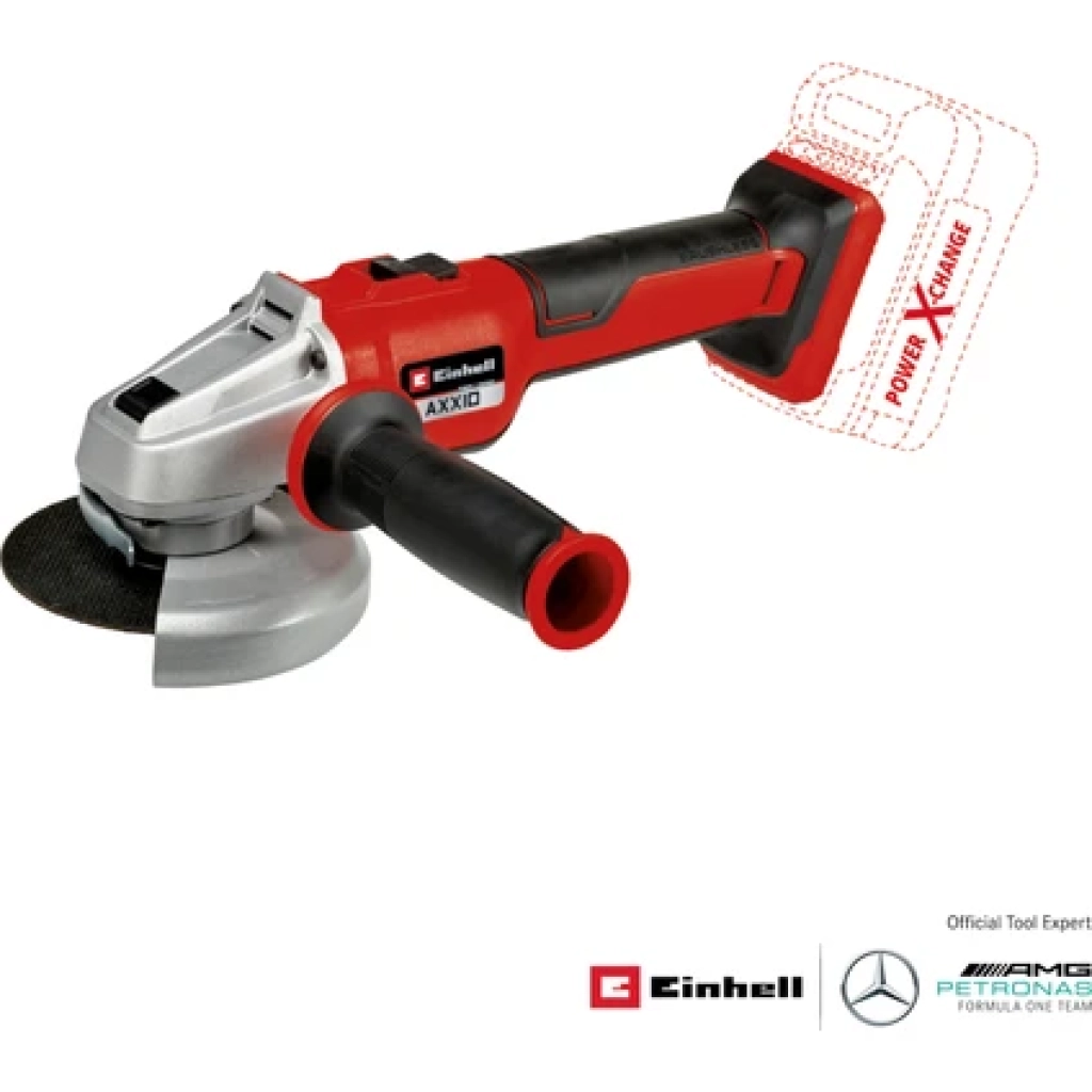Einhell Professional Akülü Avuç Taşlama AXXIO 18/125 Q Li-Solo Power X-Change (18 V, 700 W, 125 mm disk Ø, 33 mm kesme derinliği, kömürsüz, Quick-Fix 