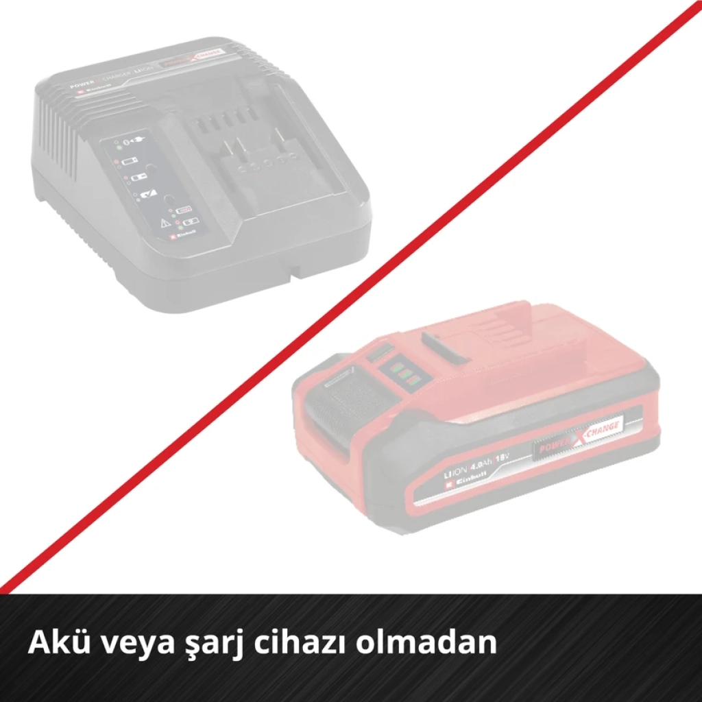 Einhell Professional Akülü Avuç Taşlama AXXIO 18/125 Q Li-Solo Power X-Change (18 V, 700 W, 125 mm disk Ø, 33 mm kesme derinliği, kömürsüz, Quick-Fix 