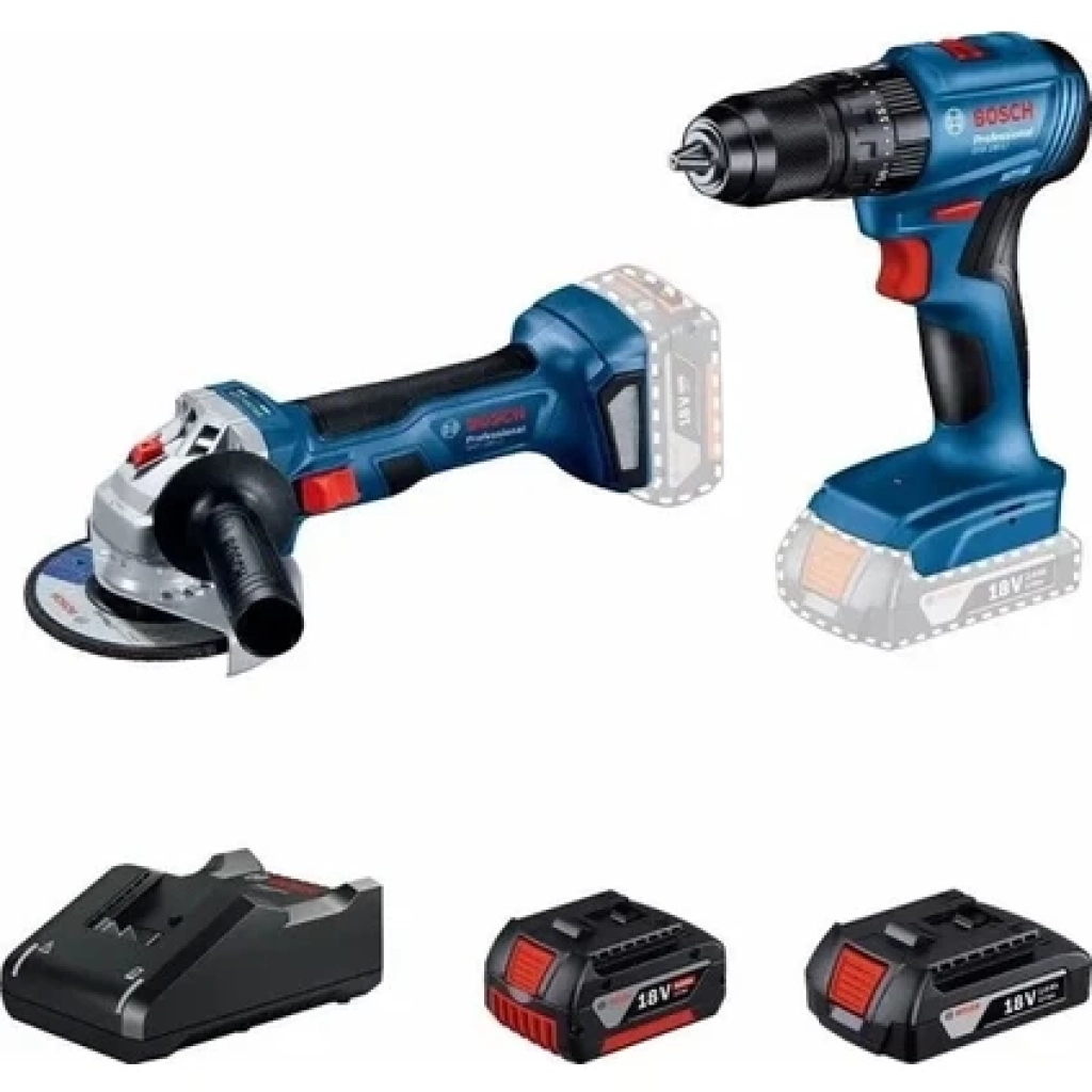 Bosch Professional GWS 180-LI + GSB 185-LI 18V Akülü Vidalama 2+4 Ah Çift Akü Set - 06019H9026