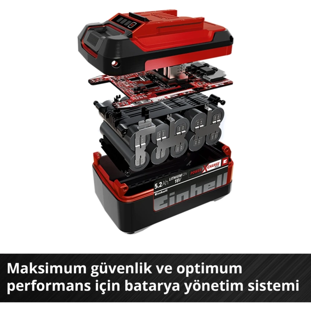 Einhell 5.2 Ah ABS Akü Power X-Change (Li-Ion Akü, 18 V, 5.2 Ah, Tüm Power X-Change cihazları ile uyumlu) - 4511437