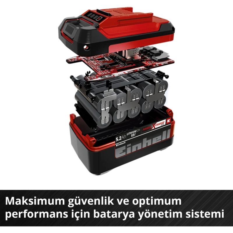 Einhell 5.2 Ah ABS Akü Power X-Change (Li-Ion Akü, 18 V, 5.2 Ah, Tüm Power X-Change cihazları ile uyumlu) - 4511437