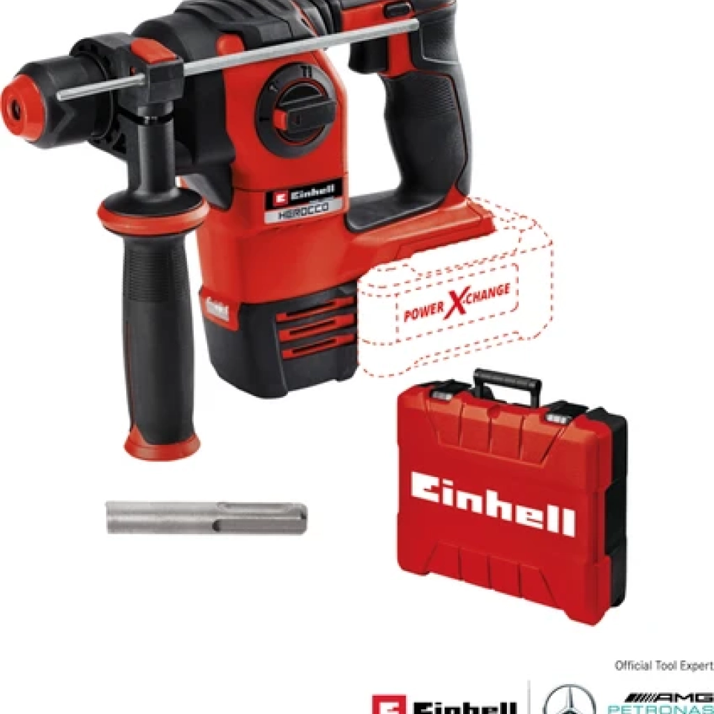 Einhell HEROCCO Professional Akülü Kırıcı Delici 18/20 Power X-Change (18 V, Kömürsüz, 2.2 J, SDS-plus, Pnömatik Darbe Mekanizması, Derinlik Mesnedi, 
