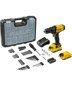 Stanley New SCD700D2KA  18V 2AH V20 Çift Akü Darbesiz MATKAP+100 Akses. Yeni