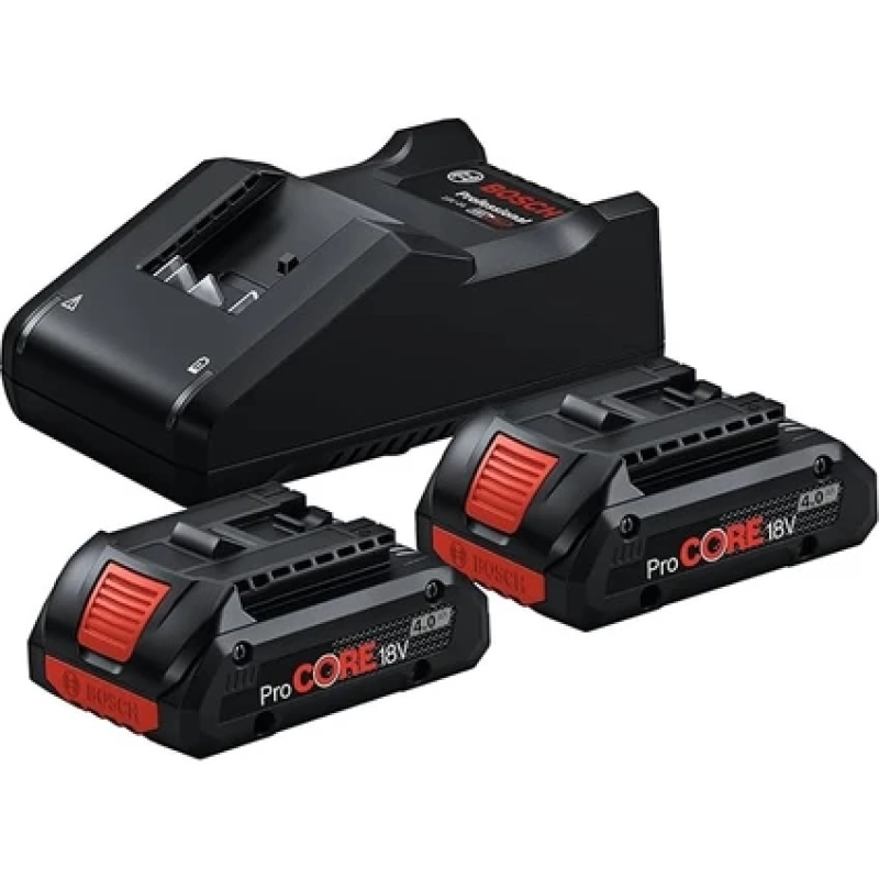 Professional 18 Volt Akü Şarj Cihazı Seti (2 x Procore 4,0 Ah Li-Ion Akü + Gal 18V-40 Şarj Cihazı, Modül, Karton Kutuda)