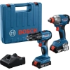 Bosch 2'li Darbeli Vidama ve Matkap Akülü Set GDX 18V-285+GSB 185-LI 2x2 Ah 06019N2124