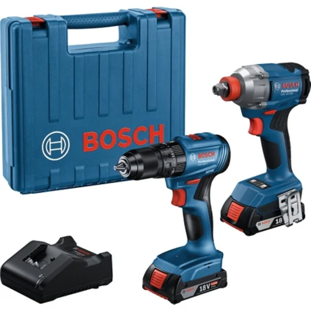 Bosch 2'li Darbeli Vidama ve Matkap Akülü Set GDX 18V-285+GSB 185-LI 2x2 Ah 06019N2124