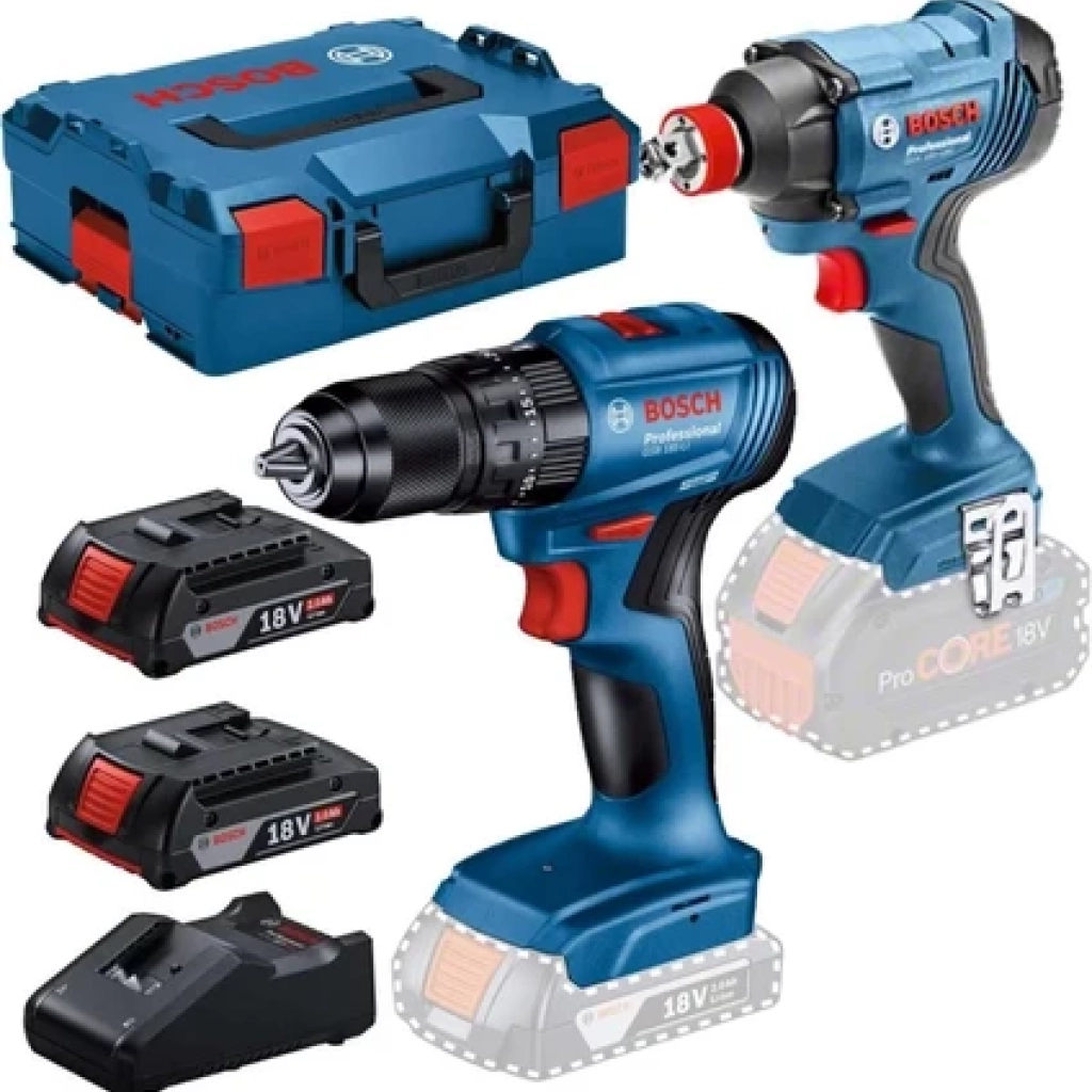 Bosch 2'li Darbeli Vidama ve Matkap Akülü Set GDX 18V-285+GSB 185-LI 2x2 Ah 06019N2124