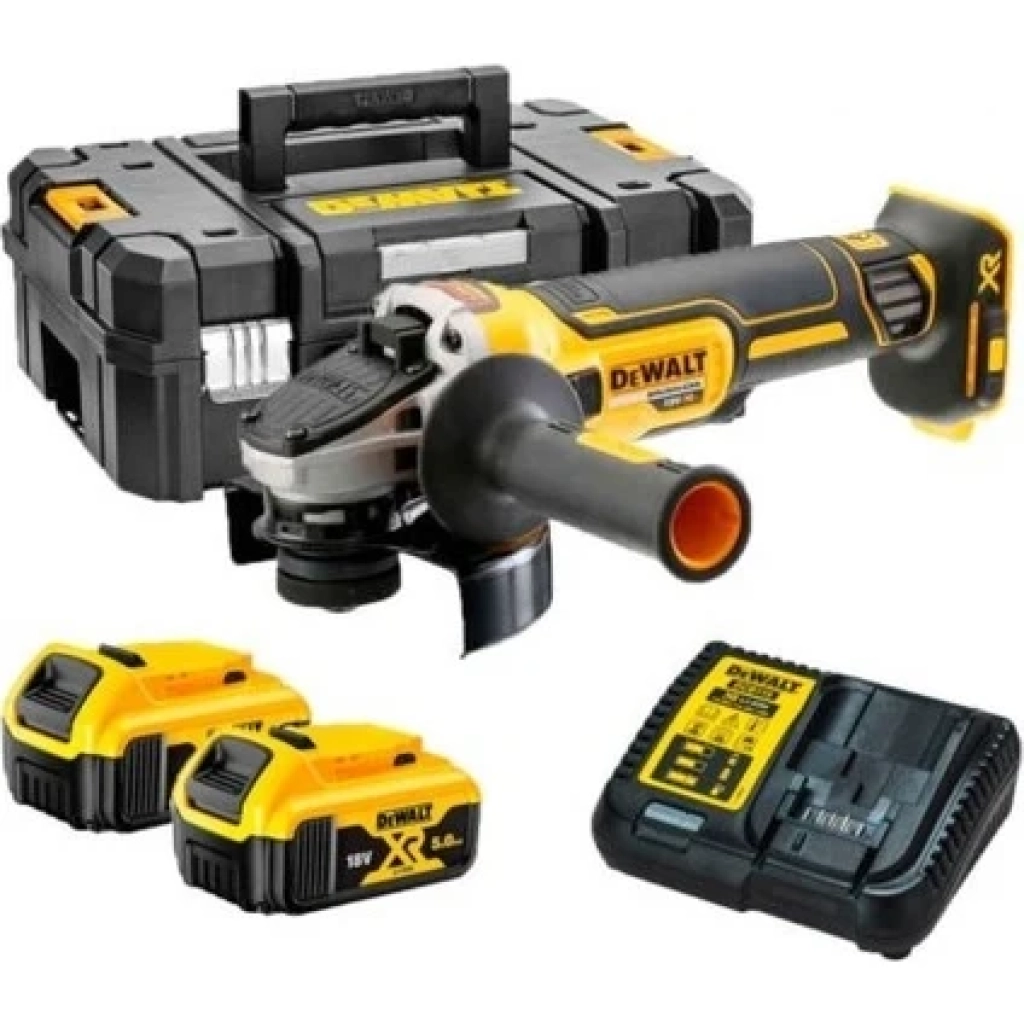 Dewalt DCG405P2 18V 5.0 Ah Li-Ion 125 mm Kömürsüz Çift Akülü Avuç Taşlama