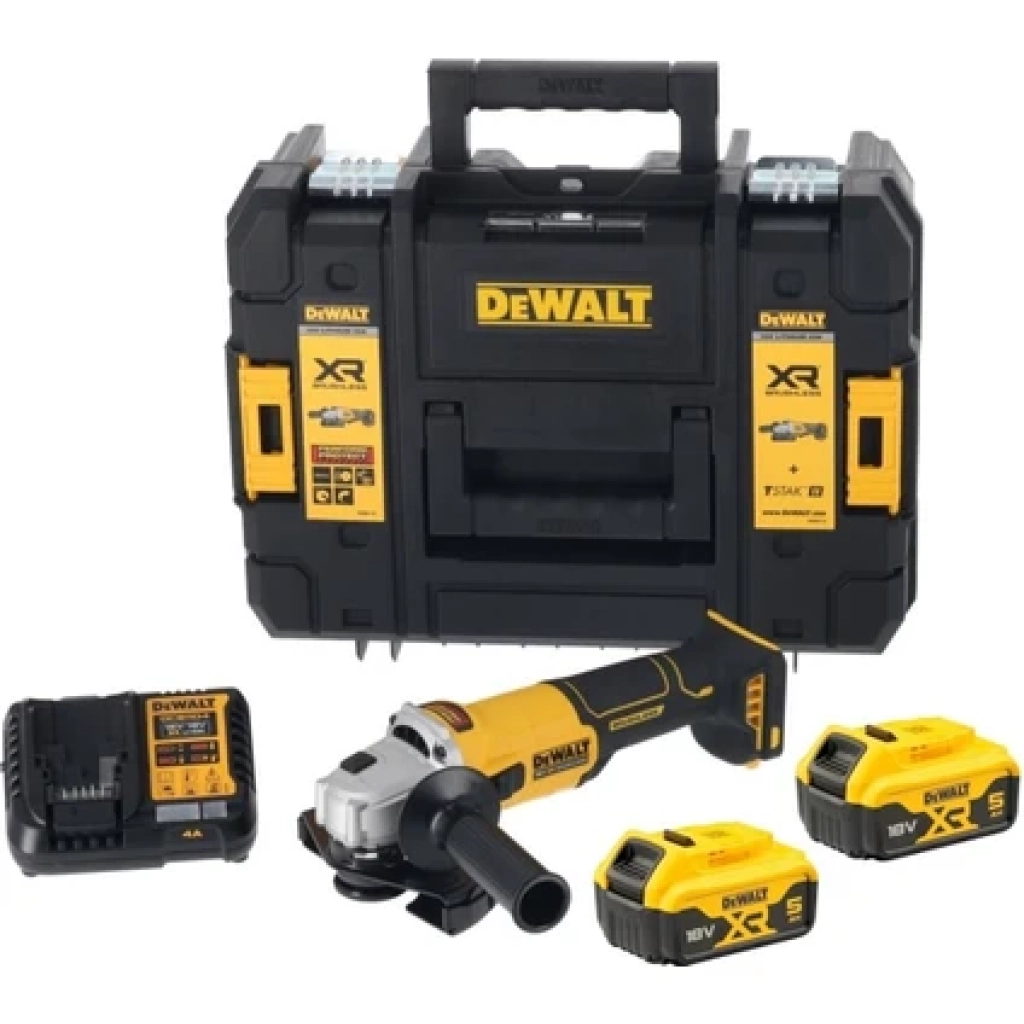 Dewalt DCG407P2T 18V 5.0 Ah Çift Akülü 125MM Kömürsüz Avuç Taşlama