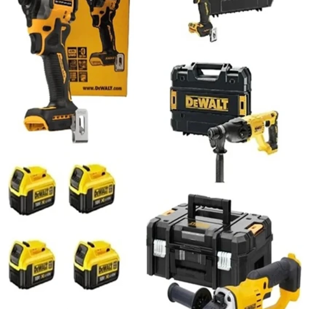Dewalt DCD805 Darbeli Vidalama+DCF850TORK Vidalama+DCH133 Kırıcı Delici+DCG412 Avuç Taşlama+4 x 4 Ah Akü + 1 Adet Dolum Cihazı