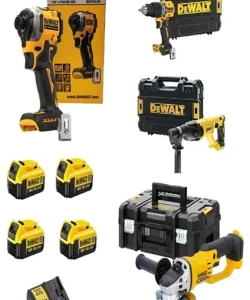 Dewalt DCD805 Darbeli Vidalama+DCF850TORK Vidalama+DCH133 Kırıcı Delici+DCG412 Avuç Taşlama+4 x 4 Ah Akü + 1 Adet Dolum Cihazı