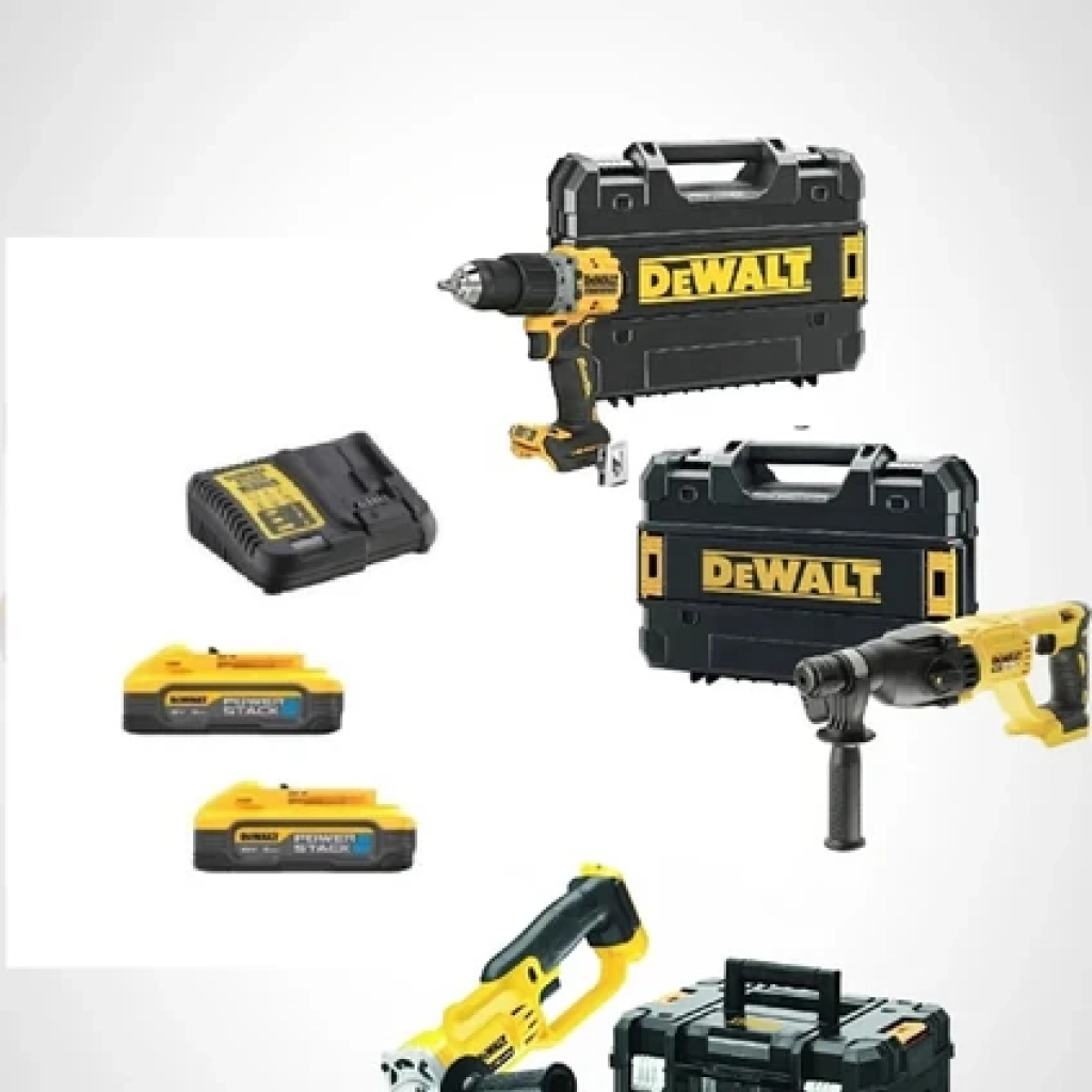 Dewalt DCH133NT ( 2.6j ) + DCD805NT ( 90 Nm ) + DCG412NT ( 125 mm ) + 2x 5 Ah Powerstackakü + 1 Adet Dolum Cihazı