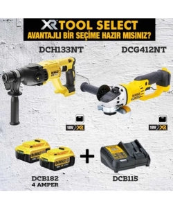 Dewalt DCG412NT ( 125MM )+DCH133NT ( 2.6 J )+2x4 Ah Akü+ 1 Adet Dolum Cihazı