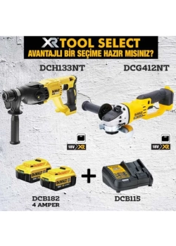 Dewalt DCG412NT ( 125MM )+DCH133NT ( 2.6 J )+2x4 Ah Akü+ 1 Adet Dolum Cihazı