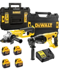 Dewalt DCH133NT Şarjlı Kırıcı Delici 2.6J+DCG412 Şarjlı Avuç Taşlama+4x 5AH Akü+1x Dolum Cihazı