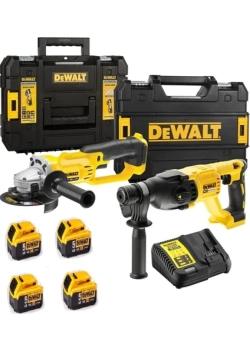 Dewalt DCH133NT Şarjlı Kırıcı Delici 2.6J+DCG412 Şarjlı Avuç Taşlama+4x 5AH Akü+1x Dolum Cihazı