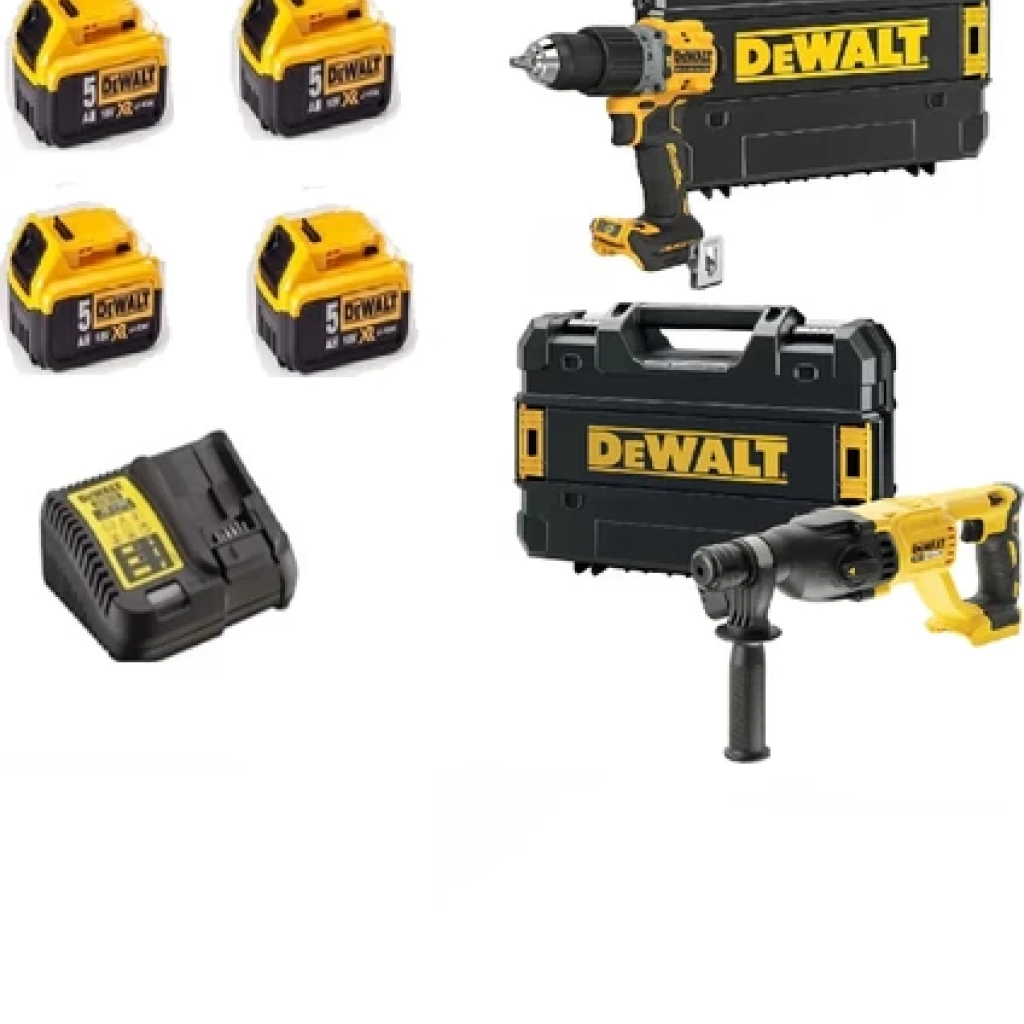 Dewalt DCH133 Şarjlı 2.6 Jolue Kırıcı Delici + DCD805 Darbeli Vidalama + 4X5 Ah Akü + 1 x Dolum Cihazı