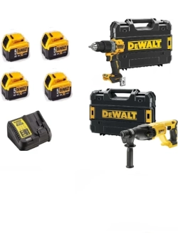 Dewalt DCH133 Şarjlı 2.6 Jolue Kırıcı Delici + DCD805 Darbeli Vidalama + 4X5 Ah Akü + 1 x Dolum Cihazı