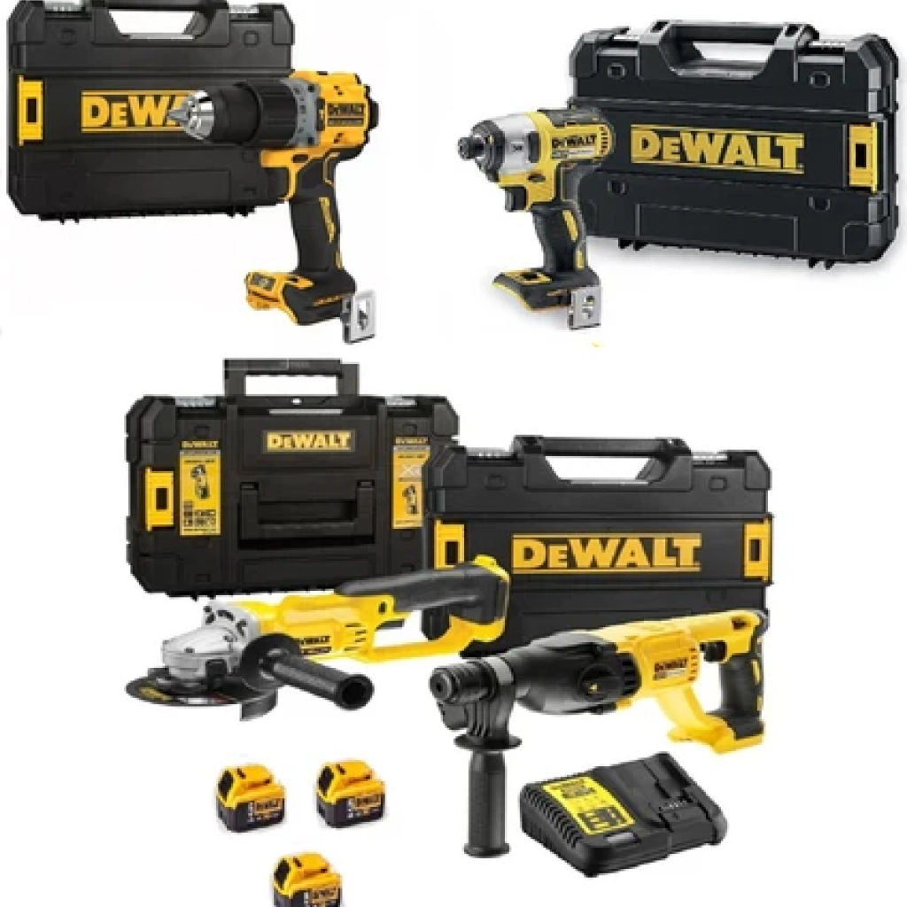Dewalt DCD805NT ( 90 Nm ) + DCF887NT ( 206 Nm ) + DCH133NT ( 2.6 J ) + DCG412NT ( 125 mm ) + 3x 5AH Akü + 1 Adet Dolum Cihazı