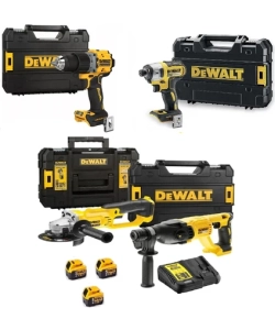 Dewalt DCD805NT ( 90 Nm ) + DCF887NT ( 206 Nm ) + DCH133NT ( 2.6 J ) + DCG412NT ( 125 mm ) + 3x 5AH Akü + 1 Adet Dolum Cihazı