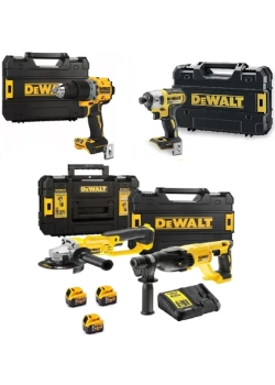 Dewalt DCD805NT ( 90 Nm ) + DCF887NT ( 206 Nm ) + DCH133NT ( 2.6 J ) + DCG412NT ( 125 mm ) + 3x 5AH Akü + 1 Adet Dolum Cihazı