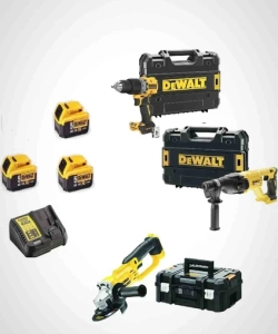 Dewalt DCD805NT ( 90 Nm ) + DCH133NT ( 2.6 J ) + DCG412NT ( 125 mm ) + 3x 5 Ah Akü+ 1 Adet Dolum Cihazı