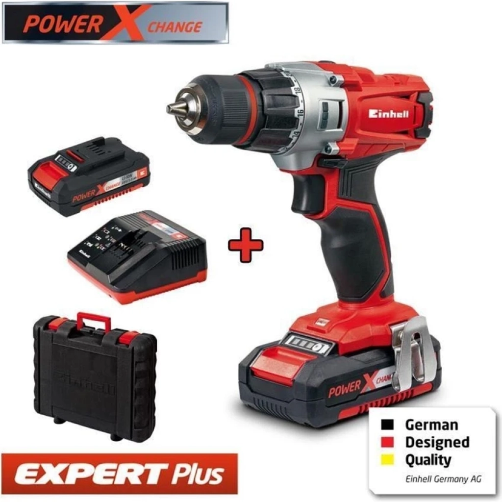 Einhell 18V Li-Ion Akülü Darbesiz Vidalama – 2 Vites, LED Işıklı, 30 dk Hızlı Şarj, Profesyonel ve Ev Kullanımına Uygun