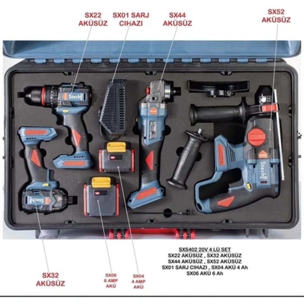 Stech End SXS402-20 V 4'lü Akülü Set