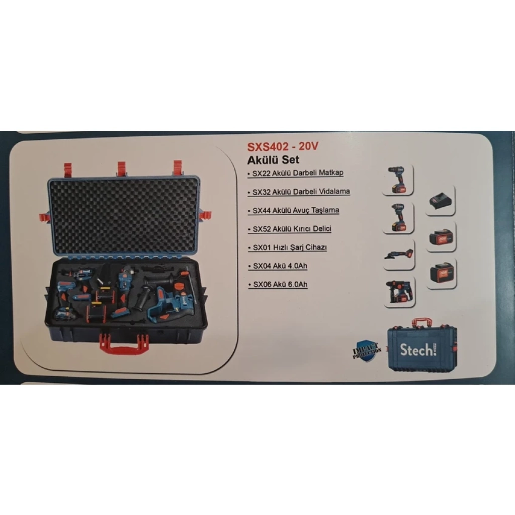 Stech End SXS402-20 V 4'lü Akülü Set