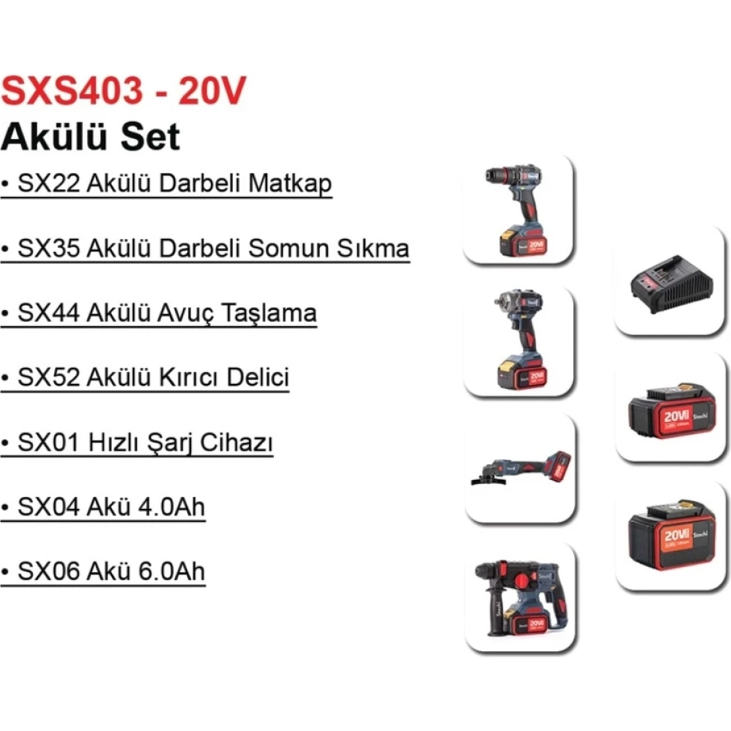 StechEnd SXS403 SET (SX22-SX35-SX44-SX52)1X4AH+1X6AH