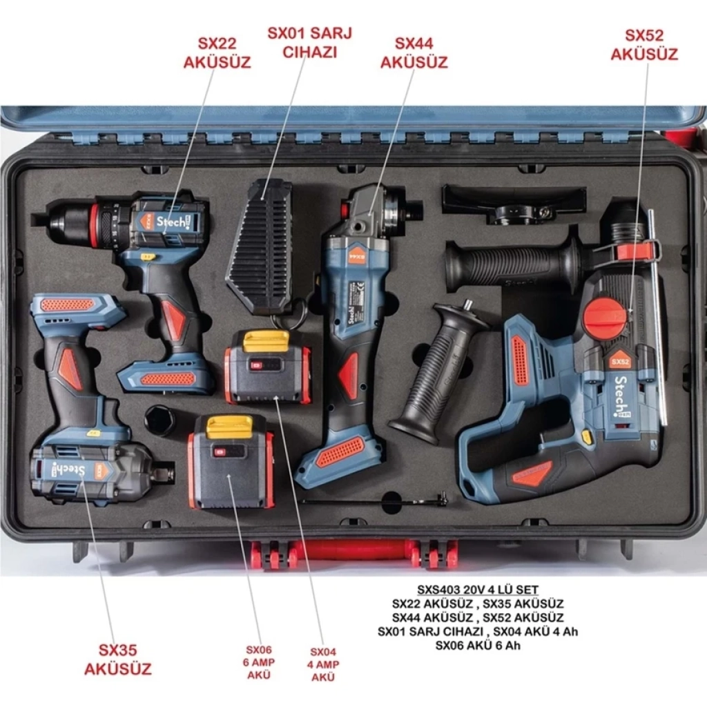 StechEnd SXS403 SET (SX22-SX35-SX44-SX52)1X4AH+1X6AH