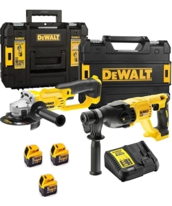 Dewalt DCH133NT Şarjlı Kırıcı Delici + DCG412NT Şarjlı Avuç Taşlama + 3x5 Ah Akü + 1 x Dolum Cihazı