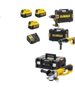 Dewalt DCD805NT Darbeli Vidalama ( 90 Nm )+DCH133NT Kırıcı Delici ( 2.6 J )+DCG412NT Taşlama (125 mm )+3X4AH Akü + 1 Adet Dolum Cihazı