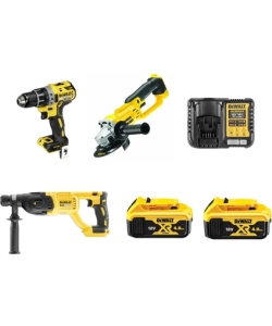 Dewalt DCD791NT + DCG412NT + DCH133NT + 2 x 5 Ah Akü + Şarj Cihazı
