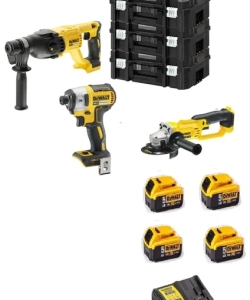 Dewalt DCH133NT( 2.6j )+DCF887NT( 206 Nm )+DCG412NT( 125 mm )+ 4ADET 5 Amper Batarya +1 Adet Dolum Cihazı
