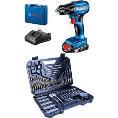Bosch Gsr 185 Li (Tek Batarya) ve Bosch 103 Parça Aksesuar Seti